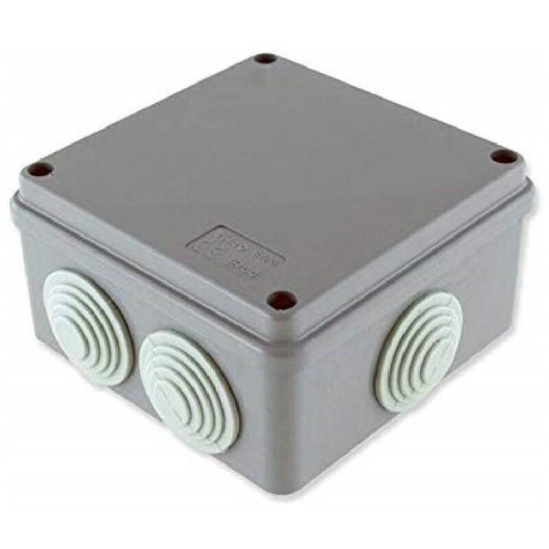 foto del prodotto trade shop traesio scatola derivazione cavi 10x10x5 cm 6 passacavi jk649 elettrocanali esterna ip44 