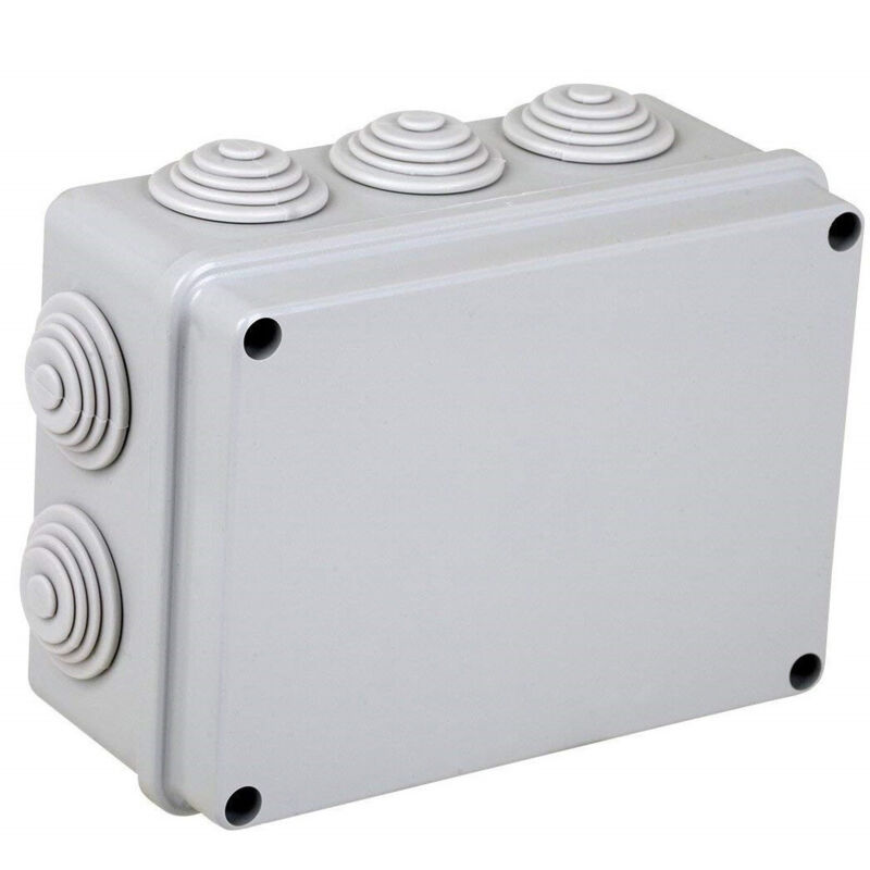 foto del prodotto trade shop traesio scatola derivazione cavi 15x11x7cm 10 passacavi jk632 elettrocanali esterna ip44 
