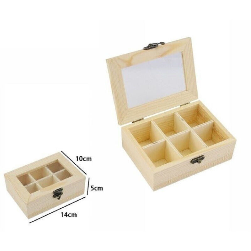 foto del prodotto trade shop traesio scatola portagioie legno con bacheca 6 posti scomparti vetrina 74024a ly 10627 