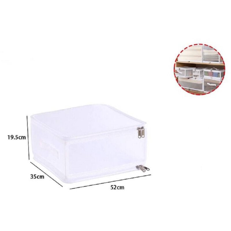 foto del prodotto trade shop traesio scatola salvaspazio portatutto contenitore organizer armadi 52x35x19.5 cm 59975 