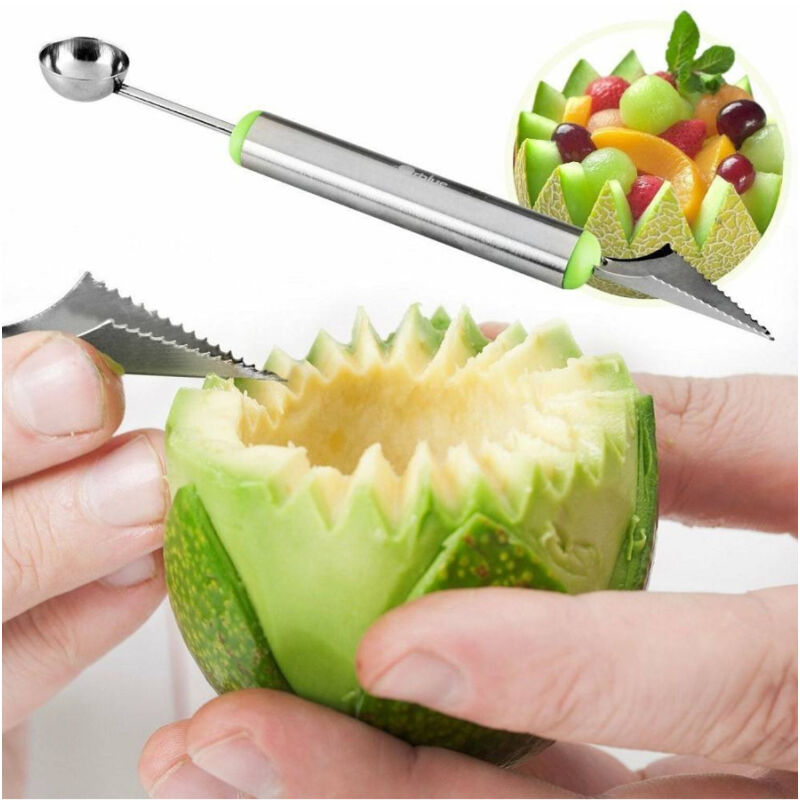 foto del prodotto trade shop traesio scavino doppia testa coltello intagliatore per palline decorazione frutta 