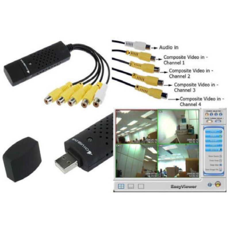foto del prodotto trade shop traesio scheda acquisizione easycap usb 2.0 pc notebook 4 canali dvr video sorveglianza 