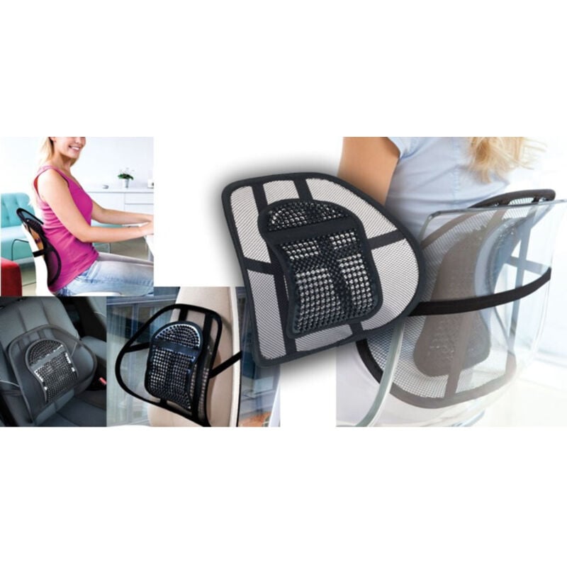 foto del prodotto trade shop traesio schienale ergonomico coprisedile auto sedia schienali cuscino supporto lombare 