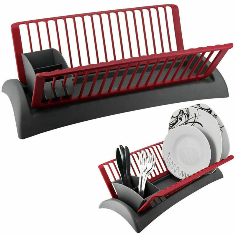 foto del prodotto trade shop traesio scolapiatti cola piatti in plastica con scola posate cucina 46 x 26 x 14 cm 