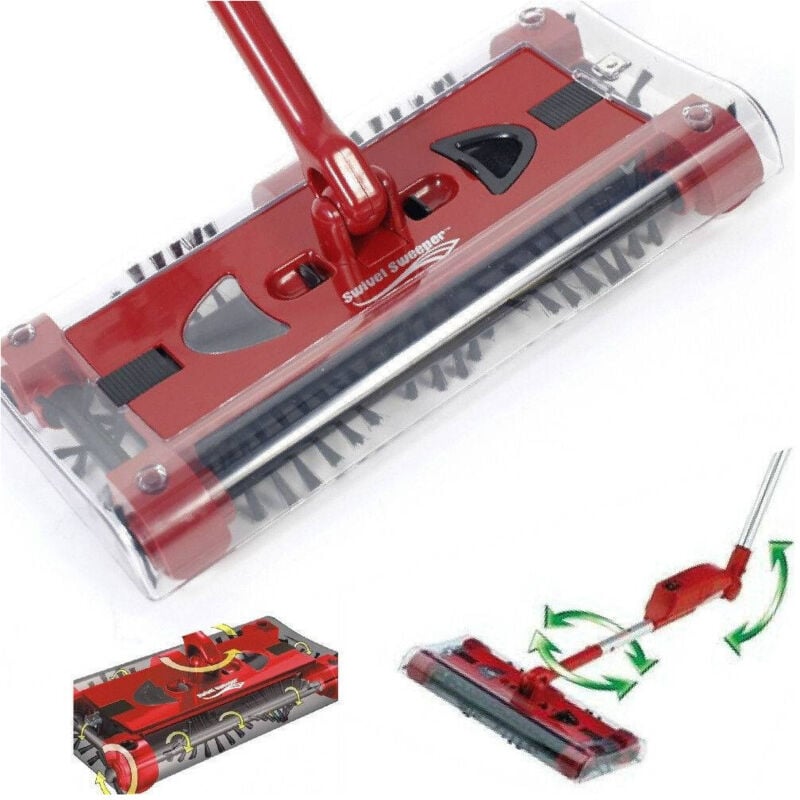 foto del prodotto trade shop traesio scopa elettrica rotante aspirapolvere manico ruotante swivel sweeper senza fili 