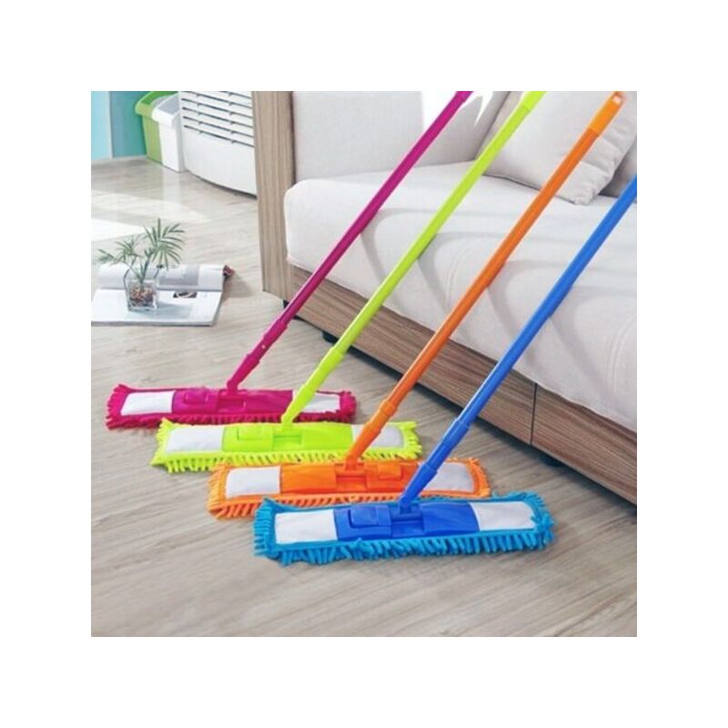 foto del prodotto trade shop traesio scopa panno mop mocio in microfibra per pavimento cattura polvere con bastone 