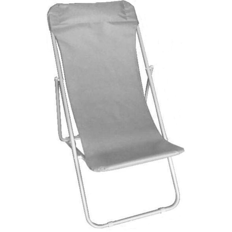 foto del prodotto trade shop traesio sdraio sedia da spiaggia mare campeggio giardino esterno 281003 pieghevole 52x76x91cm grigio