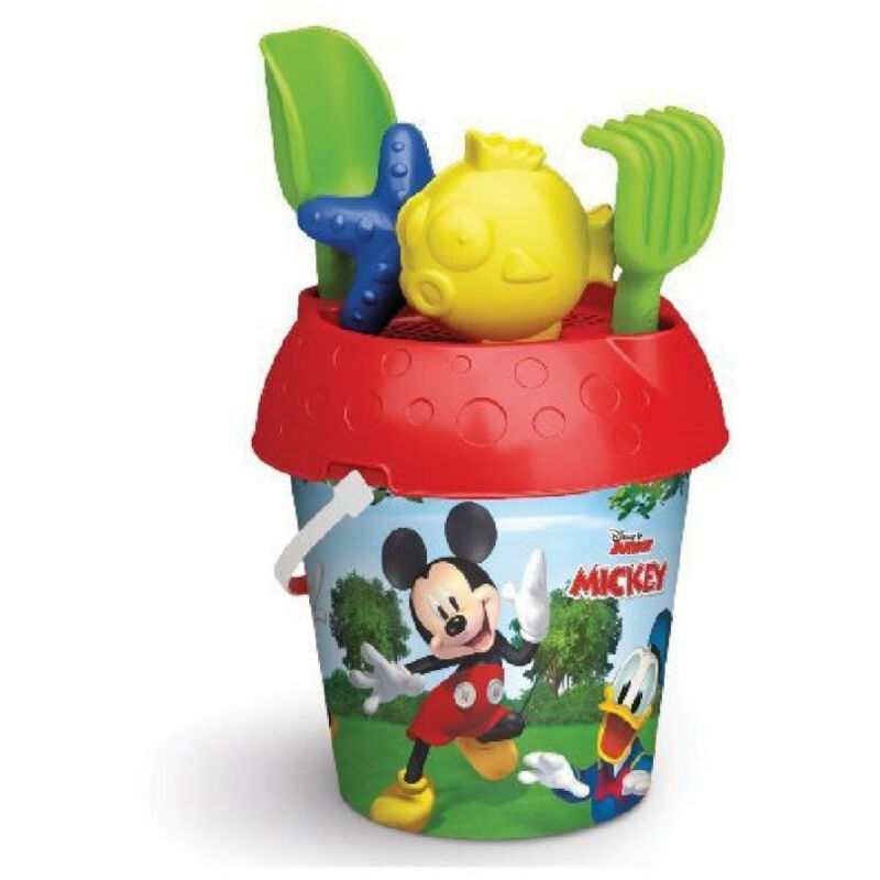 foto del prodotto trade shop traesio secchiello 18cm mickey con formine accessori giochi mare bambini bucket 689009a 