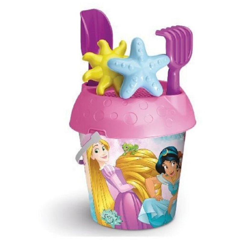 foto del prodotto trade shop traesio secchiello 18cm principesse con formine accessori giochi mare per bambine 704009 