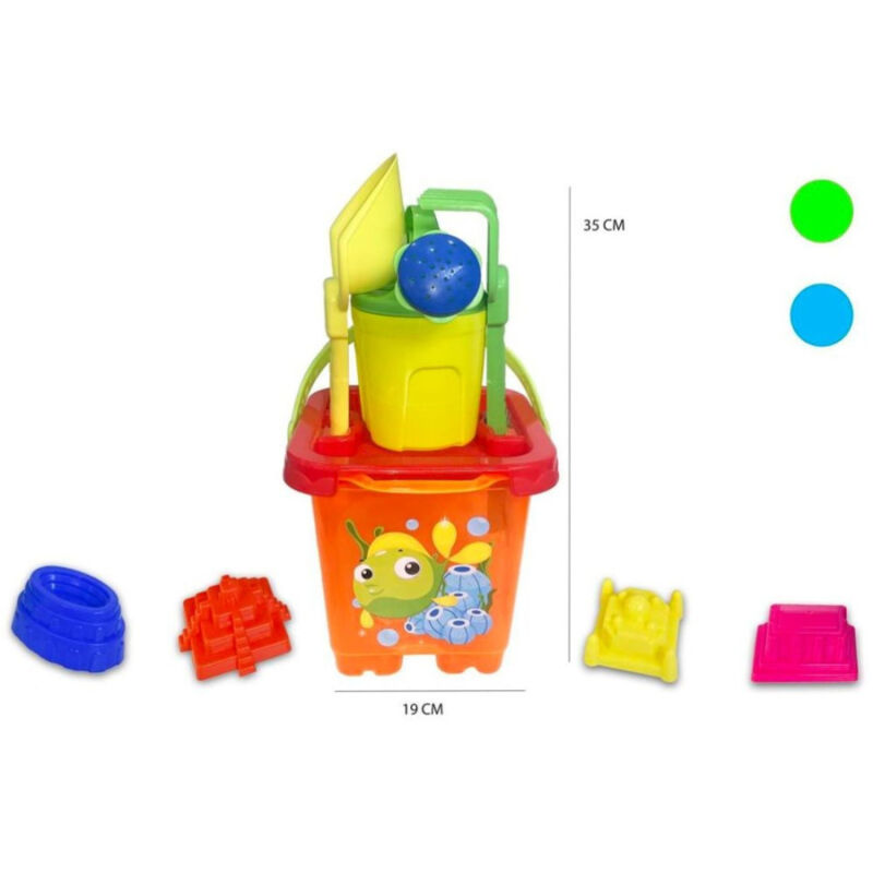 foto del prodotto trade shop traesio secchiello da mare paletta rastrello formine innaffiatoio gioco spiaggia bimbi 