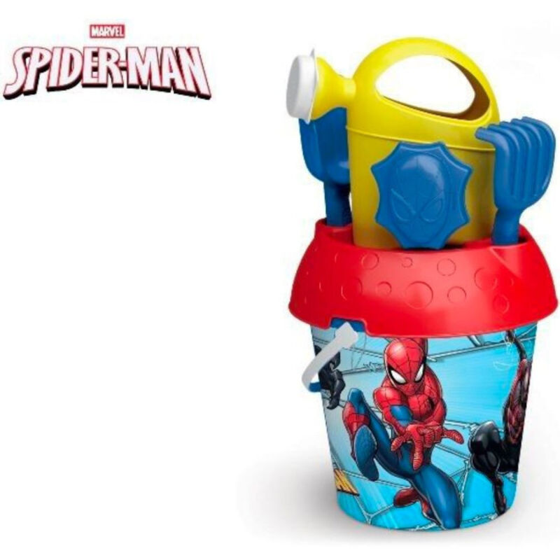 foto del prodotto trade shop traesio secchiello da mare spiderman gioco da spiaggia per bambini con diversi accessori 