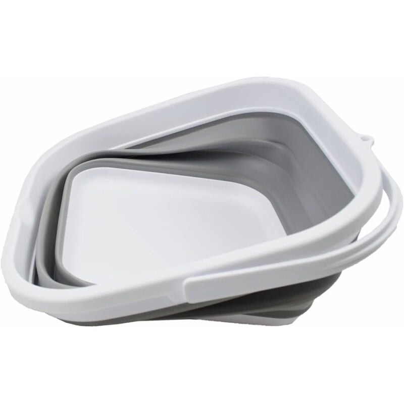 foto del prodotto trade shop traesio secchio pieghevole quadrato pratico da 5,5 lt portatile salvaspazio con maniglia 