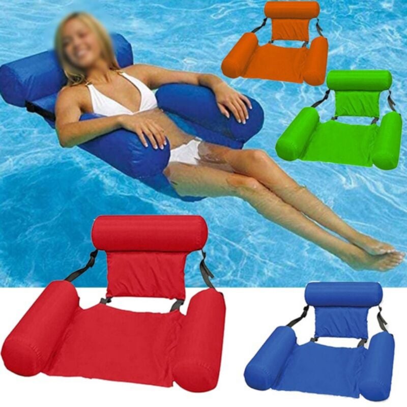 foto del prodotto trade shop traesio sedia a sdraio gonfiabile amaca per mare piscina galleggiante pieghevole 120cm 