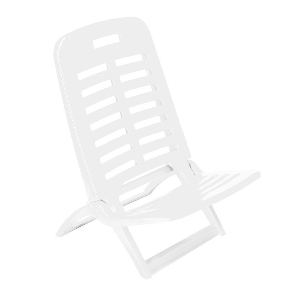 foto del prodotto trade shop traesio sedia pieghevole sdraio da spiaggia mare spiaggina leggera portatile colorata relax bianco