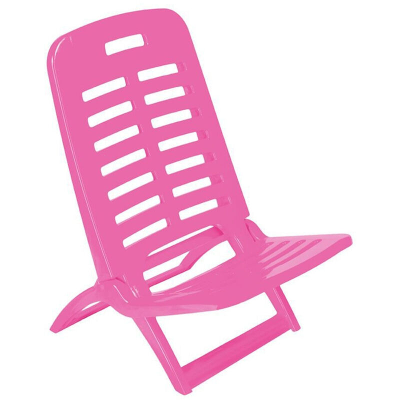 foto del prodotto trade shop traesio sedia pieghevole sdraio da spiaggia mare spiaggina leggera portatile colorata relax fucsia