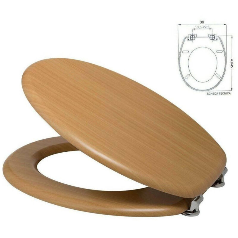 foto del prodotto trade shop traesio sedile copriwater universale per bagno copri wc water in legno 18 mod. x 3,5