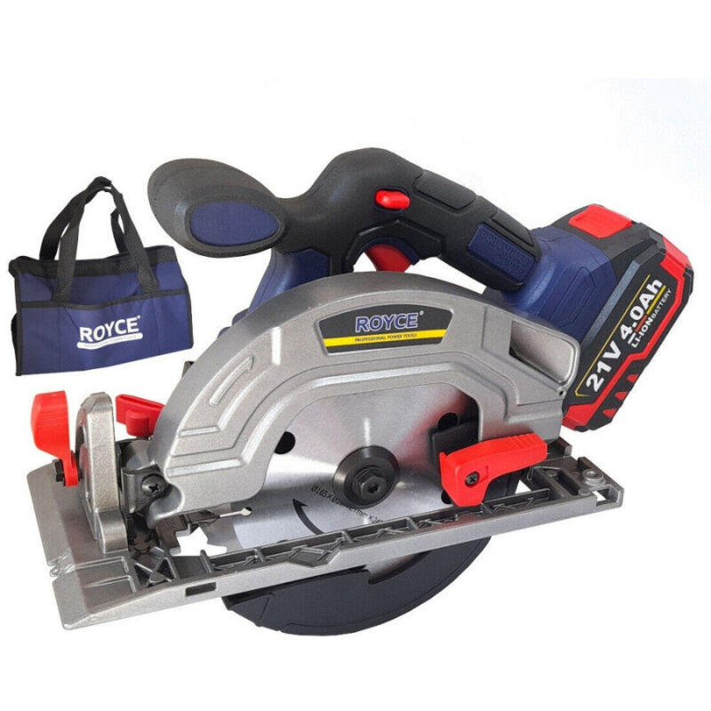 foto del prodotto trade shop traesio sega circolare a batteria 21v disco 165mm taglio 4.0ah 5000rpm regolabile 89817 