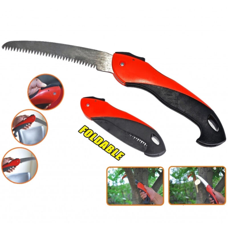 foto del prodotto trade shop traesio sega seghetto a mano lama acciaio 6 160mm pieghevole cesoie potatura rami piante 