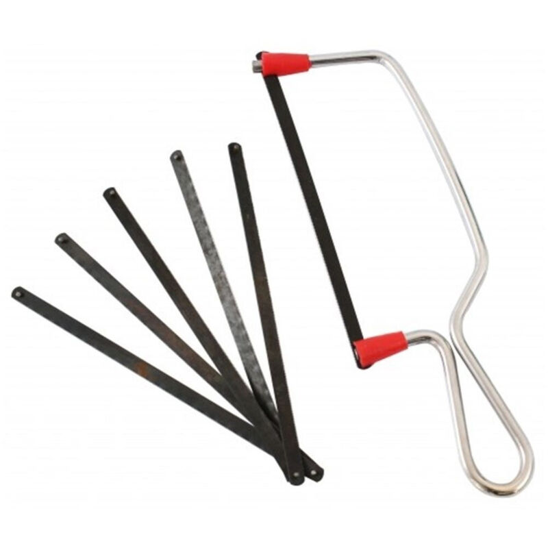 foto del prodotto trade shop traesio seghetto per metallo manuale lama 15cm archetto in acciaio con 2 lame ricambio 