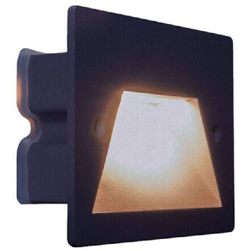foto del prodotto trade shop traesio segnapasso a led 3 w faretto applique luce fredda calda naturale ip65 es49 nero bianco naturale 