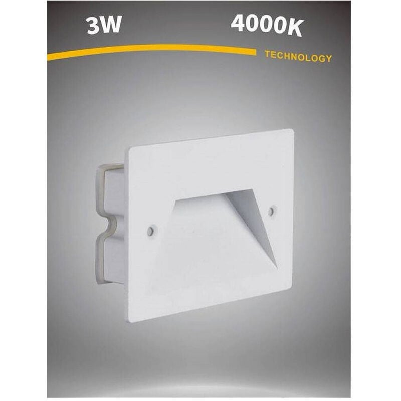 foto del prodotto trade shop traesio segnapasso a led 3w faretto applique bianco luce fredda calda naturale ip65 es49 bianco naturale 