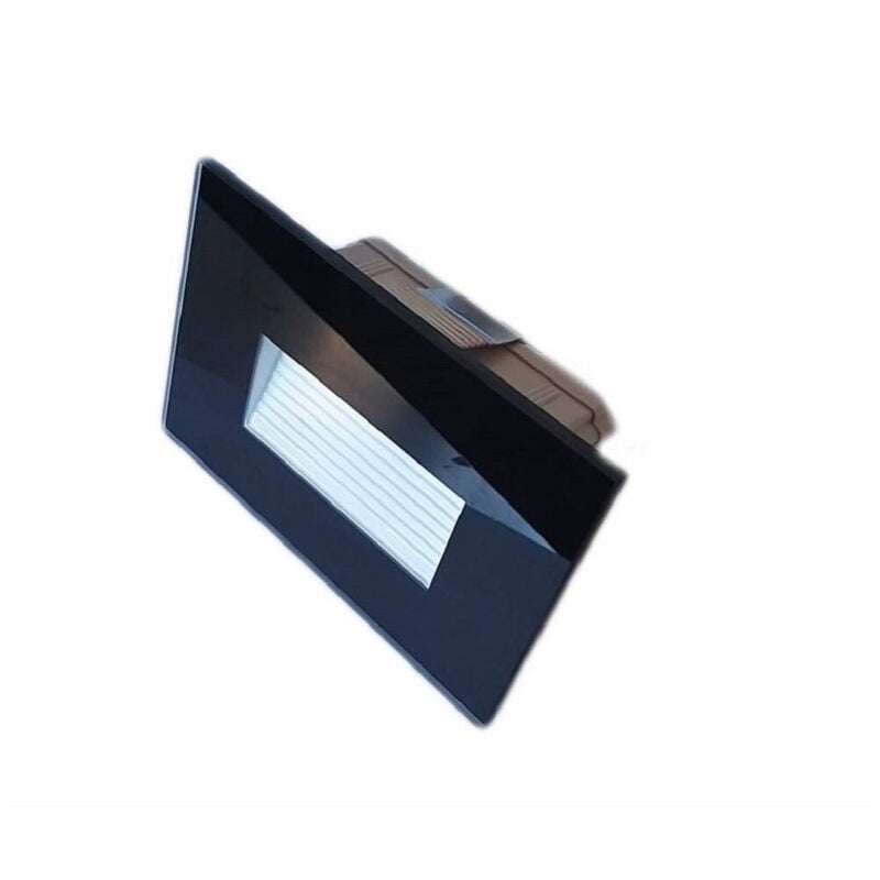 foto del prodotto trade shop traesio segnapasso led 4w incasso per scatola 503 3000k 4000k ip65 cornice in vetro nero bianco freddo 