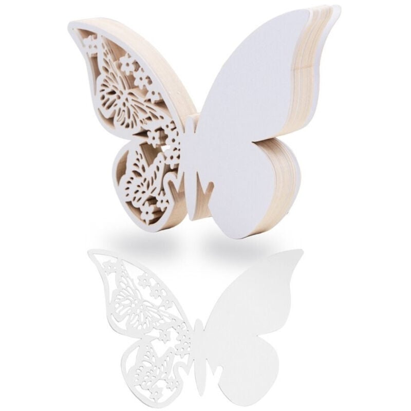 foto del prodotto trade shop traesio - segnaposto segnatavolo bianco a forma di farfalla decorazioni wedding matrimonio -