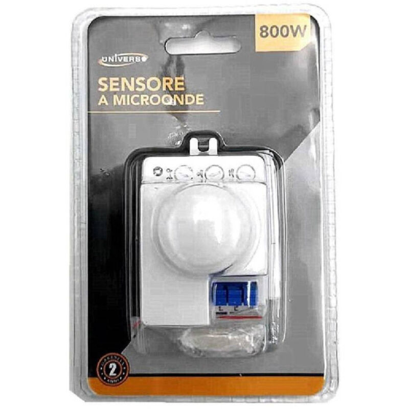 foto del prodotto trade shop traesio sensore di movimento a microonde yce2001b per lampade lampadine led max 800w ip20 