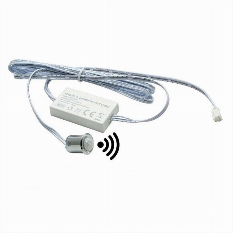 foto del prodotto trade shop traesio - sensore interruttore infrarossi passaggio pir luci strip led mobili 12/24v sen-movi -