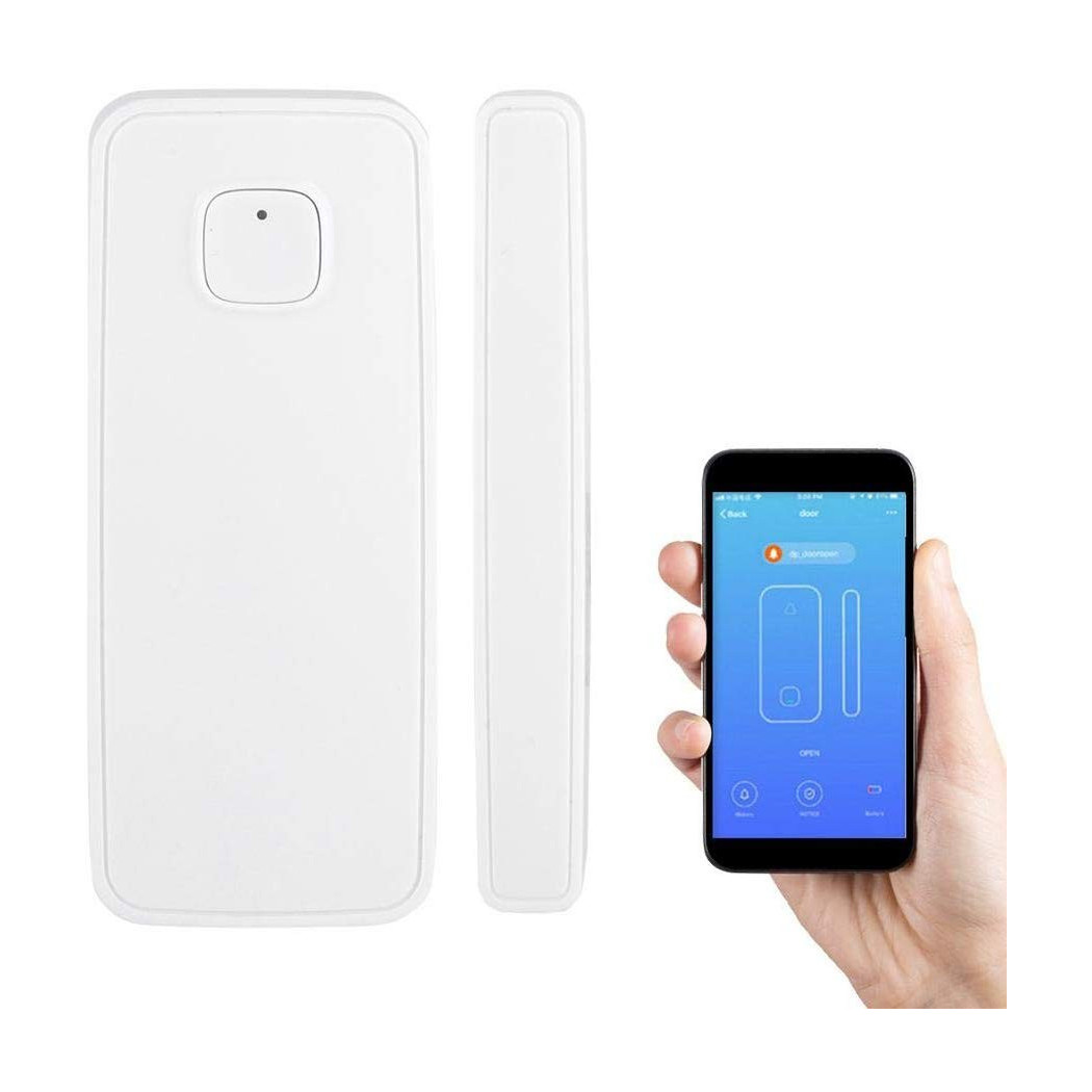 foto del prodotto trade shop traesio sensore magnetico per porte e finestre wifi allarme con app sicurezza antifurto 