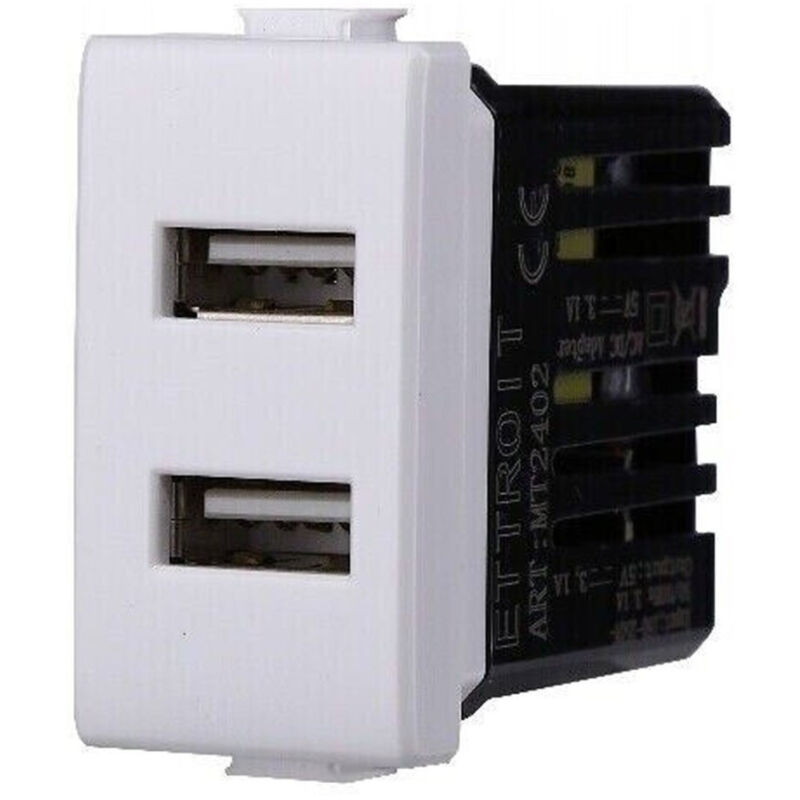 foto del prodotto trade shop traesio serie bticino frutti matix compatibile presa schuko lan pulsante deviatore usb presa 2 usb