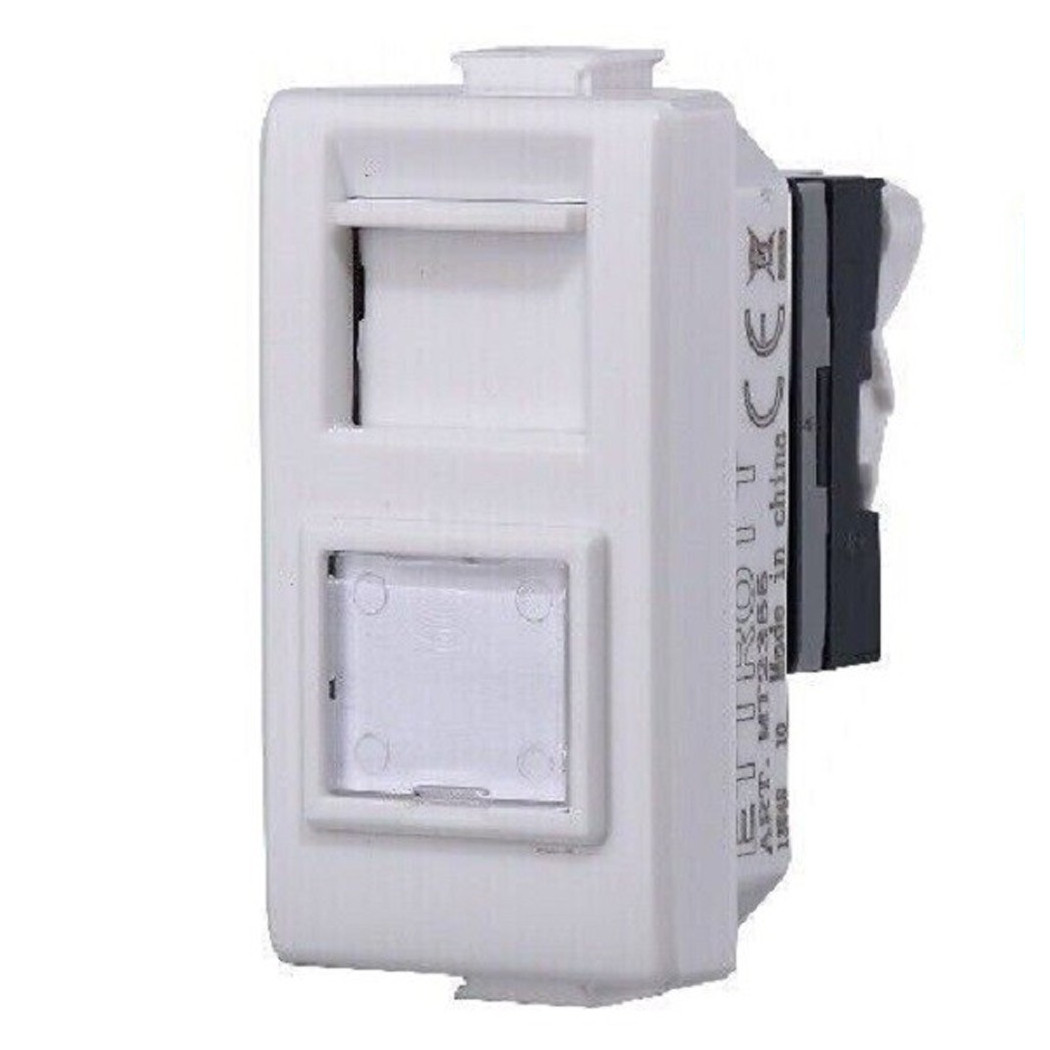 foto del prodotto trade shop traesio serie bticino frutti matix compatibile presa schuko lan pulsante deviatore usb presa dati rj45 cat.5