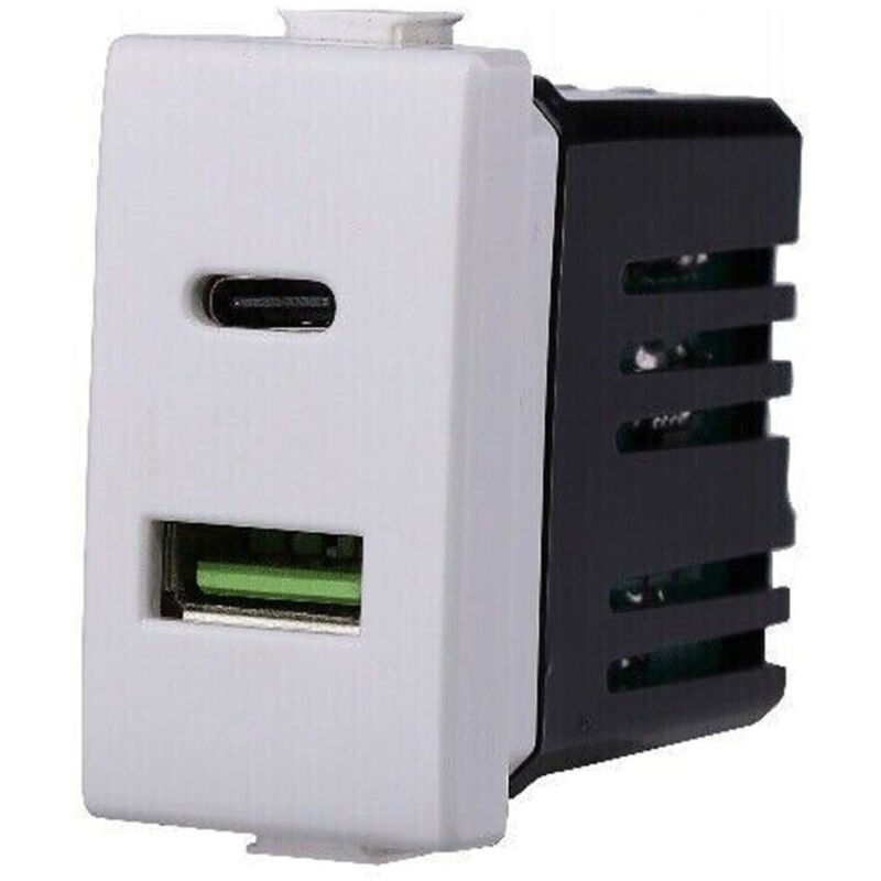 foto del prodotto trade shop traesio serie bticino frutti matix compatibile presa schuko lan pulsante deviatore usb presa usb doppia type a c