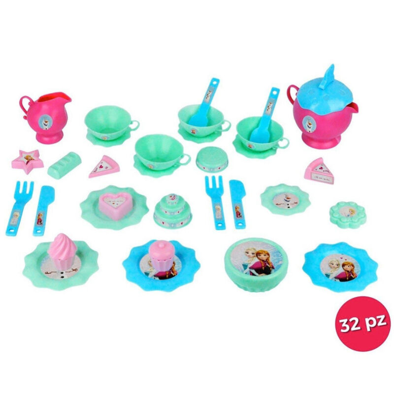 foto del prodotto trade shop traesio servizio da t frozen elsa e anna con 32 pezzi bambine disney 