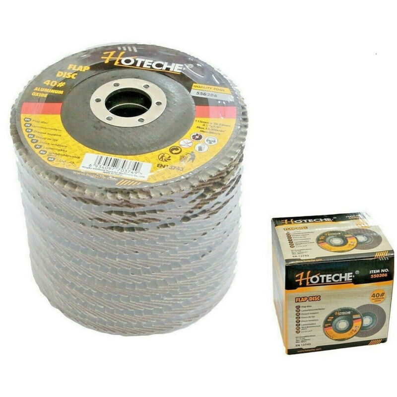 foto del prodotto trade shop traesio set 10 disco abrasivo lamellare diametro 115x22.23mm grana 40 per smerigliatrice 