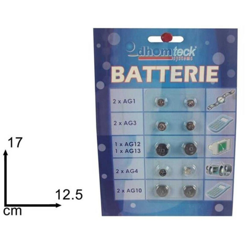 foto del prodotto trade shop traesio set 10 pezzi batteria a bottone varie misure per orologi elettronica 