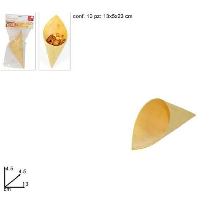foto del prodotto trade shop traesio set 10 pezzi cono coni da 13x4.5 cm per buffet finger food ciotola stuzzichini 