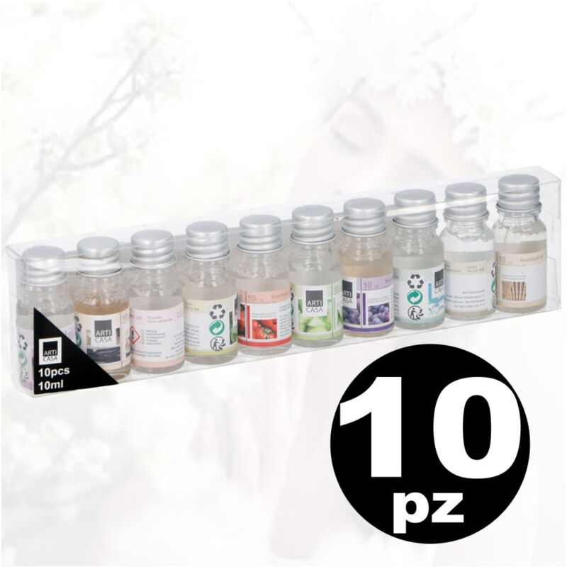 foto del prodotto trade shop traesio set 10 profumatori ambiente ricarica olio profumo 10ml assortiti per bruciatore 