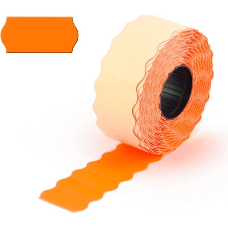foto del prodotto trade shop traesio set 10 rotoli arancione etichette prezzatrice segnaprezzo 26x12mm negozio ufficio 