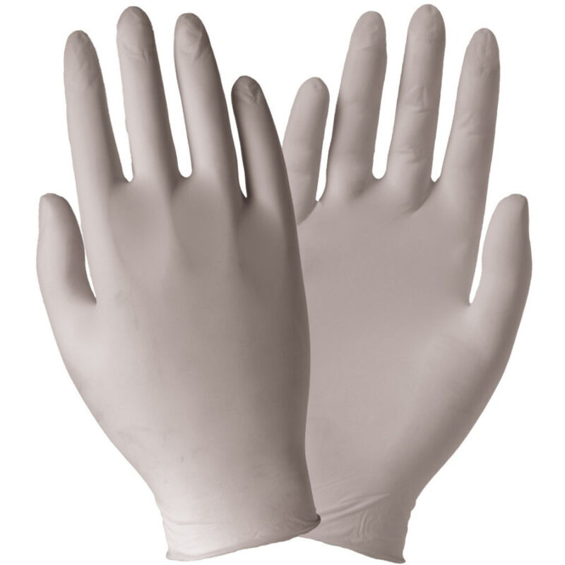 foto del prodotto trade shop traesio set 100 pezzi guanti in lattice monouso polvere taglia m medium 7 7.5 skin latex 