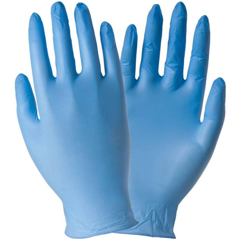 foto del prodotto trade shop traesio - set 100 pezzi guanti in nitrile blu monouso senza polvere taglia s m l xl - l