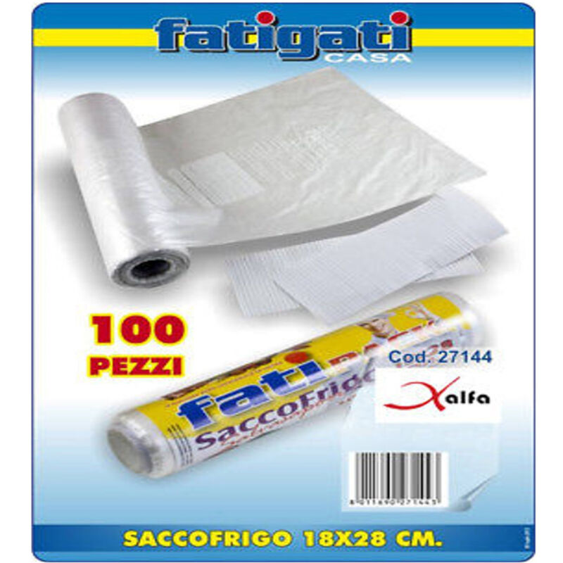 foto del prodotto trade shop traesio set 100 pezzi sacco frigo e freezer 18x28cm sacchetti gelo in rotolo 
