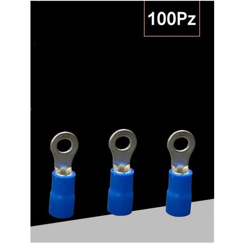 foto del prodotto trade shop traesio set 100 pz capicorda terminale ad occhiello isolato per cavi 0.5 1.5mm rv1.25 4 blu