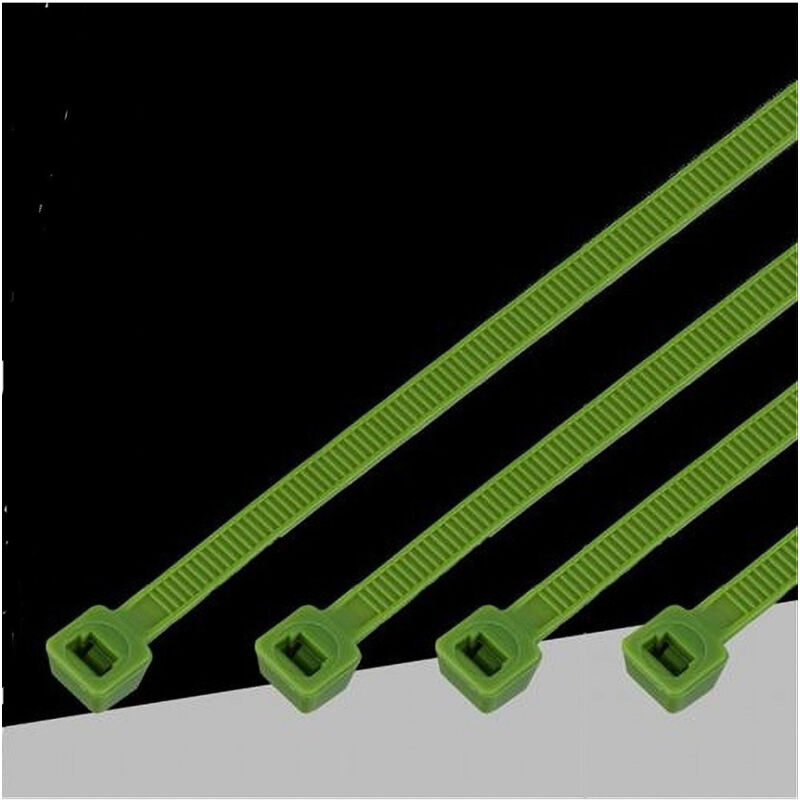 foto del prodotto trade shop traesio set 100pz fascette serracavo autobloccanti in nylon verde 4.8mm x 250mm 48 250 v 