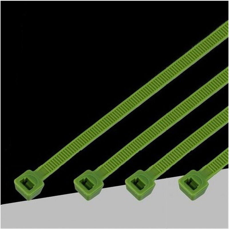foto del prodotto trade shop traesio set 100pz fascette serracavo autobloccanti in nylon verde 4.8mm x 350mm 48 350 v 