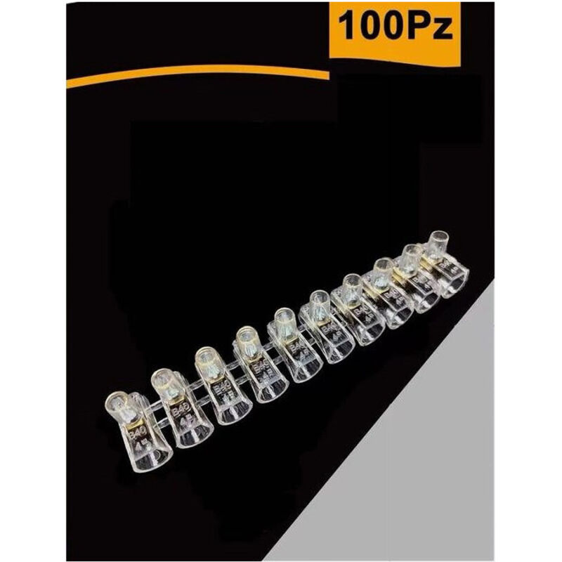 foto del prodotto trade shop traesio set 100pz morsetto a cappuccio unipolare trasparente per cavi sezione 2.5mm ms 25 