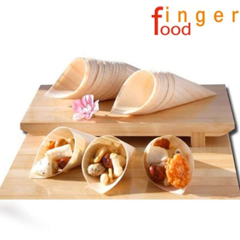 foto del prodotto trade shop traesio set 12 coni finger food in fibra di pioppo catering aperitivo 22,5 x 15,5 cm 