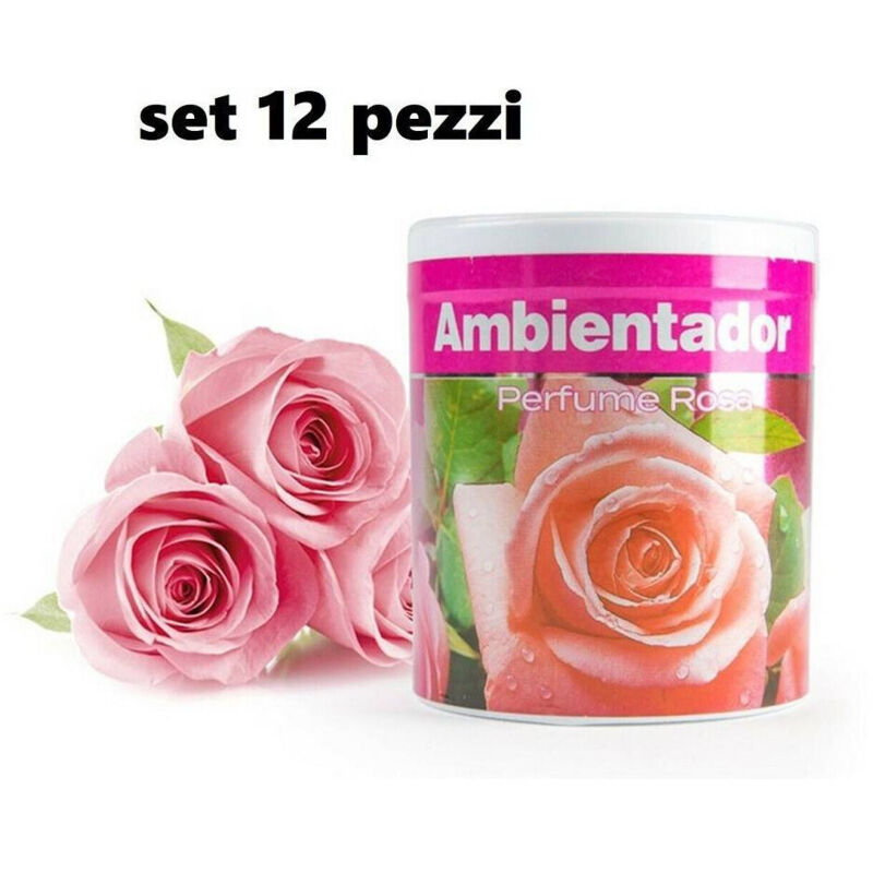 foto del prodotto trade shop traesio set 12 deodoranti barattolo profumo ambiente assorbi odori fragranza rosa 