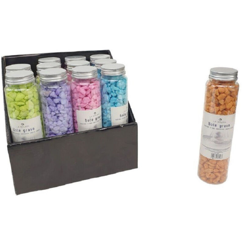 foto del prodotto trade shop traesio set 12 pezzi barattolo con pietre colorate decorativa decorazione casa 133669 