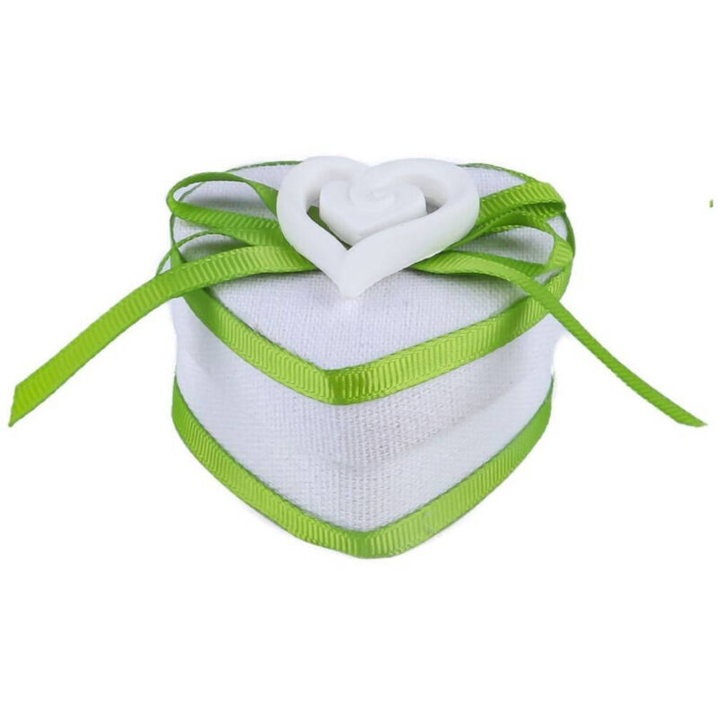foto del prodotto trade shop traesio set 12 pezzi bomboniera bomboniere cofanetto cuore verde invito portaconfetti 